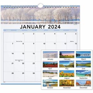 At-A-Glance 2025 Landscape Monthly Wall Calendar, Medium, 12" x 12" - Medium - Monthly - 12 Month - January 2025 to December 2025 - 1 Month Single Page Layout - 12" x 12" Shee