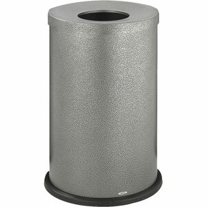 Safco Open Top Speckled Waste Receptacle - 35 gal Capacity - Round - 8.50" Opening Diameter - 28.5" Height x 19.8" Diameter - Steel - Black Speckle - 1 Each