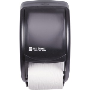 San Jamar Duett Standard Bath Tissue Dispenser - Roll Dispenser - 2 x Roll - 12.8" Height x 7.5" Width x 7" Depth - Black - 1 Each