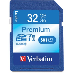 Verbatim 32GB Premium SDHC Memory Card, UHS-I Class 10 - Class 10 - 1 Card/1 Pack