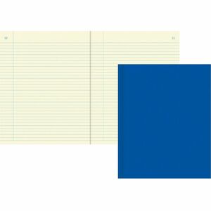 Rediform Narrow Ruled Chemistry Notebook - 60 Sheets - Perfect Bound - Ruled Margin - 8 1/2" x 11" - Green Paper - Blue Cover - Hard Cover, Numbered, Heavyweight - Recycled -