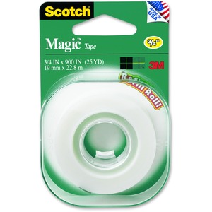Scotch Matte Finish Magic Tape - 13.89 yd Length x 0.75" Width - 1" Core - For Packing, Sealing - 1 / Roll - Clear