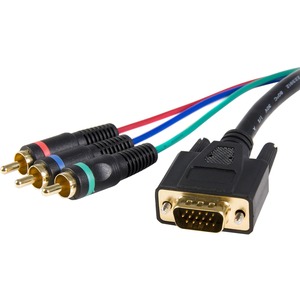 StarTech.com Cable adapter - RCA breakout - HD15 m - component f - 3ft - 1 x HD-15 Male VGA