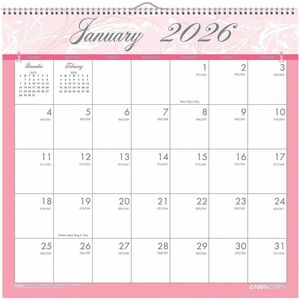 House of Doolittle BCA Wirebound Monthly Wall Calendar - Julian Dates - Monthly - 1 Year - January 2020 to December 2020 - 1 Month Single Page Layout - 12" x 12" Sheet Size -
