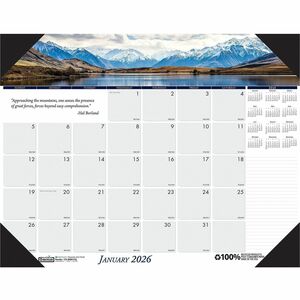 House of Doolittle EarthScapes Mountains Desk Pad - Julian Dates - Monthly - 12 Month - January 2026 to December 2026 - 1 Month Single Page Layout - 22" x 17" Sheet Size - 2.2