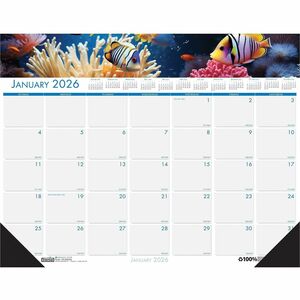 House of Doolittle EarthScapes Sea Life Desk Pads - Julian Dates - Monthly - 12 Month - January 2026 to December 2026 - 1 Month Single Page Layout - 22" x 17" Sheet Size - 2.2