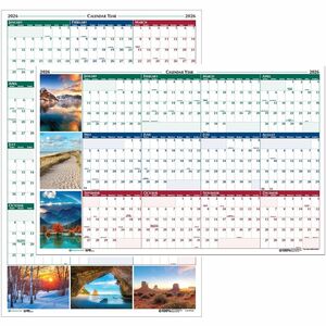 House of Doolittle Earthscapes Scenic Wipe-off Wall Planner - Julian Dates - Yearly - 1 Year - January 2026 to December 2026 - 32" x 48" Sheet Size - 1.13" x 1.38" Block - Mul