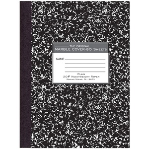 Roaring Spring Signature Collection Unruled Oversized Hard Cover Composition Book - 80 Sheets - 160 Pages - Plain - Sewn/Tapebound - Red Margin - 20 lb Basis Weight - 75 g/m&#