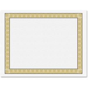 Geographics Natural Diplomat Certificate - 24 lb - 11" x 8.5" - Inkjet, Laser Compatible - Gold with White Border - Parchment Paper - 50 / Pack