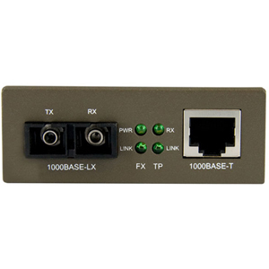 StarTech.com 1000 Mbps Gigabit Single-Mode Fiber Ethernet Media Converter SC 15km - 1 x RJ-45