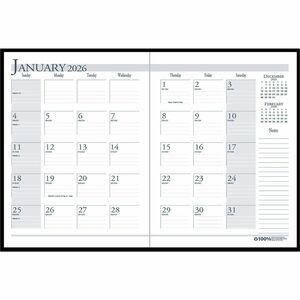 House of Doolittle Economy Stitched Cover Monthly Planner - Monthly - 14 Month - December 2025 to January 2027 - 1 Month Double Page Layout - 8 1/2" x 11" Sheet Size - 1.75" x