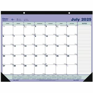 Blueline Monthly Desk Pad, Academic, 13 Months, July to July, English (CA181731) - Academic - Monthly - 13 Month - July 2025 to July 2026 - 1 Month Single Page Layout - 21 1/4