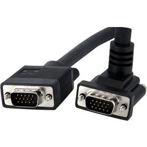 StarTech.com 10ft High Res 90 Degree Upward Angled VGA Cable - 1 x HD-15 Male VGA - 1 x HD-15 Male VGA - Black