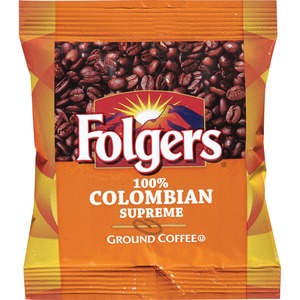 Folgers® Ground 100% Colombian Supreme Coffee - Dark/Bold - 1.8 oz Per Bag - 42 / Carton