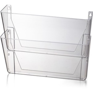 Officemate Mountable Wall File, Clear, 2PK - 10.6" Height x 13" Width x 4.1" Depth - Clear - Plastic - 2 / Box