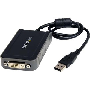 StarTech.com USB to DVI External Dual or Multi Monitor Video Adapter - DVI-I Single-Link Female Digital Video - Type A Male USB - Black