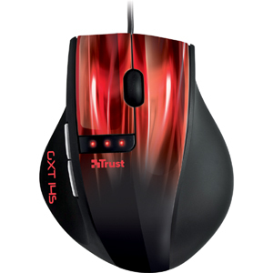 Trust GXT14S Mouse - Optical Wired - Red, Black