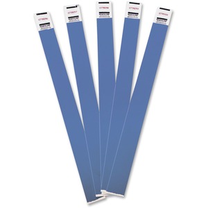 Advantus Tyvek® Wristbands - 3/4" Width x 10" Length - Rectangle - Blue - Tyvek - 100 / Pack - Adhesive Closure