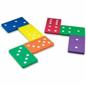 Learning Resources Foam Jumbo Dominoes - Skill Learning: Sorting, Patterning, Arithmetic, Fraction, Logic - 5 Year & Up - Multi