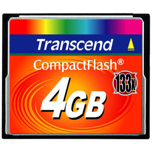 Transcend 4 GB CompactFlash - 1 Card - 133x Memory Speed