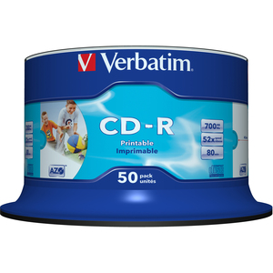 Verbatim 43438 CD Recordable Media - CD-R - 52x - 700 MB - 50 Pack Spindle