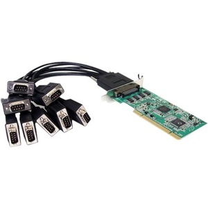 StarTech.com 8 Port Low Profile RS232 PCI Serial Card with 16950 UART - PCI-X - 8 x DB-9 Male RS-232 Serial Via Cable - Plug-in Card - DB-9 Male Serial Cable