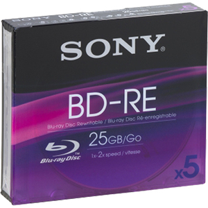 Sony BD-RE Blu-Ray Disc- 5 Pack- Rewritable