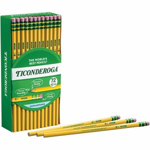 Ticonderoga No. 2 Woodcase Pencils - #2 Lead - Yellow Wood Barrel - 72 / Box