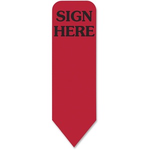 Redi-Tag Sign Here Reversible Red Refill Rolls - 720 - 1 7/8" x 9/16" - Arrow - "SIGN HERE" - Red - Removable - 720 / Box