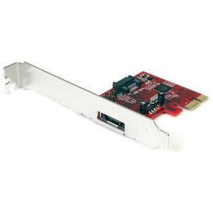 StarTech.com 1x eSATA plus 1x SATA 6 Gbps PCI Express SATA Controller Card Adapter - PCI Express - 600MBps - 1 x 7-pin Male Serial ATA/600 - External SATA