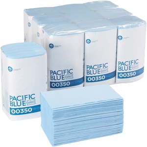 Pacific Blue Select S-Fold Windshield Paper Towels - 2 Ply - 9.50" x 10.25" - Blue - Paper - 250 Per Pack - 2250 / Carton