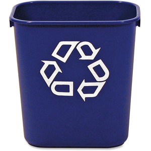 Rubbermaid Commercial 13 QT Standard Deskside Recycling Wastebasket - 3.25 gal Capacity - Rectangular - Compact, Durable - 12.1" Height x 8.2" Width x 11.4" Depth - Resin - Bl