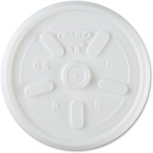 Dart Vented Hot Cup Lid - Plastic - 1000 / Carton - White, Translucent