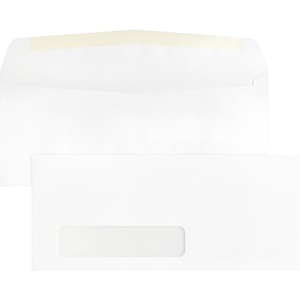 Business Source Economical No. 10 Window Envelope - Single Window - #10 - 9 1/2" Width x 4 1/8" Length - 24 lb - 500 / Box - White