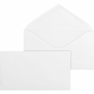 Business Source No. 6-3/4 White Wove V-Flap Business Envelopes - Business - #6 3/4 - 3 3/5" Width x 6 1/2" Length - 24 lb - Gummed - Wove - 500 / Box - White