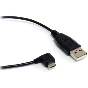 StarTech.com 1ft Micro USB Cable - A to Right Angle Micro B - Type A Male USB - Micro Type B Male USB