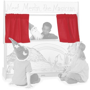 Jonti-Craft Imagination Station Curtains - Accessory For Puppet Stand - 1 Each - Red
