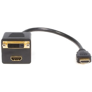 StarTech.com 1 ft HDMI Splitter Cable - HDMI to HDMI and DVI-D - M/F - 1 x HDMI Male Digital Audio/Video