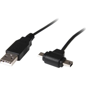 StarTech.com 3 ft USB to Micro USB and Mini USB Combo Cable - A to B - Type A Male USB