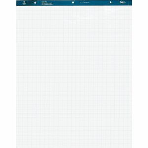 Business Source Quad Easel Pad - 50 Sheets - 15 lb Basis Weight - 27" x 34" - White Paper - Perforated - 4 / Carton