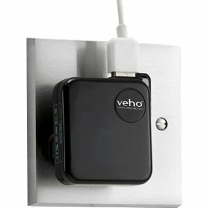 Veho VAA-003-BLK Mains USB Charger for iPod/iPhone/iPad/USB Charged Devices - Black