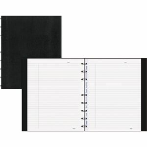 Blueline MiracleBind College Ruled Notebooks - 150 Sheets - 150 Pages - Twin Wirebound - Ruled Margin - 9 1/4" x 7 1/4" - Black Ribbed Cover - Micro Perforated, Index Sheet, S