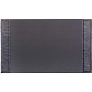 Dacasso Crocodile Embossed Leather Side-Rail Desk Pad - 20" Width - Leather - Black - 1 Each