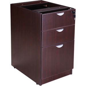 Boss N166 Deluxe Pedestal - 3-Drawer - 28.5" Height x 16" Width x 22" Depth - 3 - Finish: Mahogany - Security Lock - 1 Each