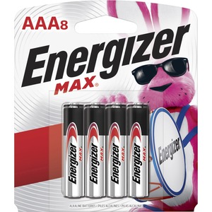 Energizer MAX Alkaline AAA Batteries, 8 Pack - For Multipurpose - AAA - 1.5 V DC - Alkaline Manganese Dioxide - 8 / Pack