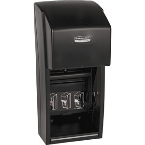 Kimberly-Clark Professional Double Roll Tissue Dispenser - 13.6" Height x 6" Width x 6.6" Depth - Smoke, Gray - Lockable