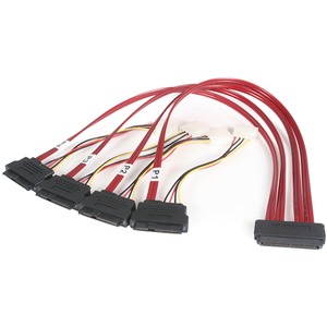 StarTech.com 50cm Serial Attached SCSI SAS Cable - SFF-8484 to 4x SFF-8482 with LP4 Power