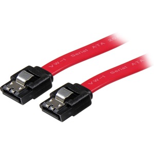 StarTech.com 8in Latching SATA to SATA Cable - F/F - 1 x Male SATA - 1 x Male SATA - Red