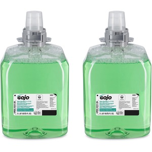 Gojo® FMX-20 Green Certified Foam Hand, Hair & Body Wash - Cucumber Melon ScentFor - 67.6 fl oz (2 L) - Hair, Hand, Body - Clear, Green - 2 / Carton