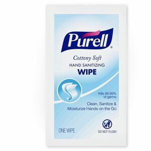 PURELL® Cottony Soft Hand Sanitizing Wipes - White, Blue - Cotton - 1000 / Carton